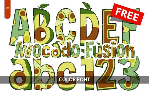 Avocado Fusion: The Colorful Font for Playful & Artistic Designs