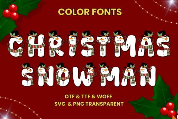 Christmas Snowman: A Playful Color Font for Festive Designs