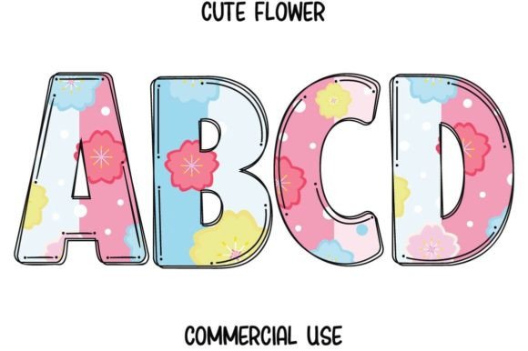Cute Flower: A Color Font for Playful Designs