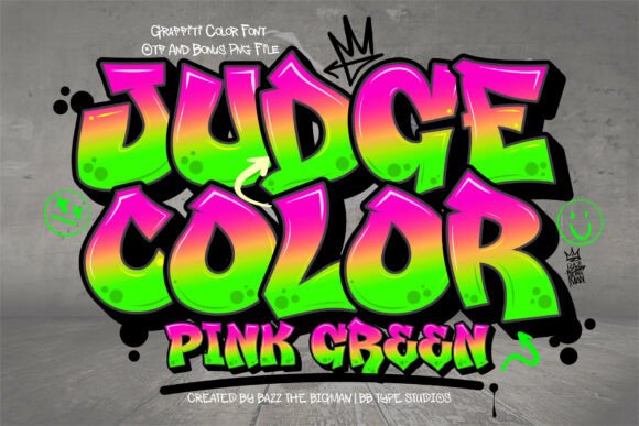 Judge Color Pink Green: A Graffiti Font That Commands Attention