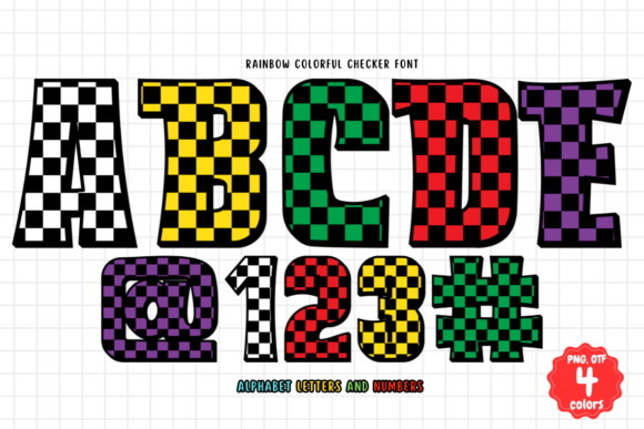 Rainbow Colorful Checker: A Bold Typeface for Dynamic Projects