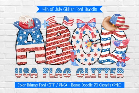USA Flag Glitter: A Typeface for Patriotic Projects